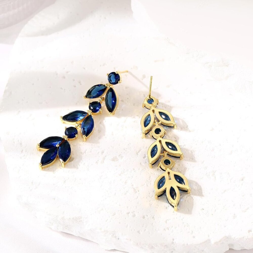 Dangle Earrings Rhinestone Crystal Drop Jewelry for Weddings Proms Parties - Picture 7 of 8